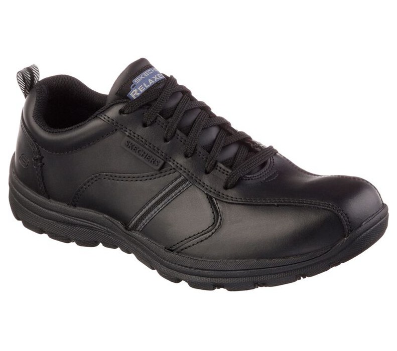 Skechers Herr Svarta Snörskor - Work Relaxed Fit: Hobbes - Frat Sr - Sverige (ZNIQY-4378)